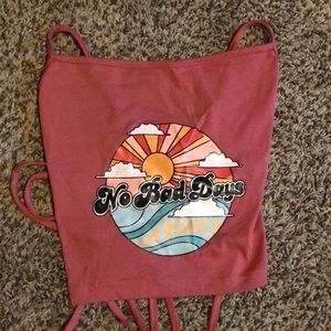 Graphic Tie crop top. Never worn.